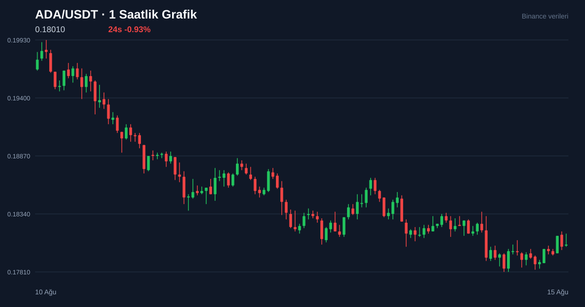 ADA/USDT 1 saatlik statik fiyat grafiği