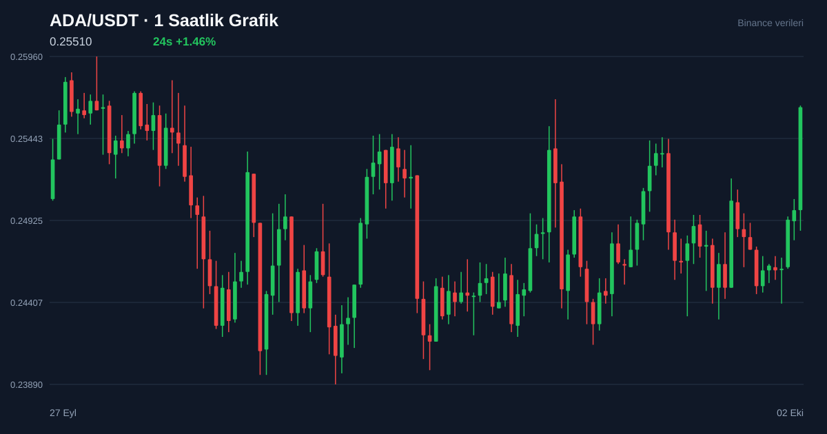 ADA/USDT 1 saatlik statik fiyat grafiği