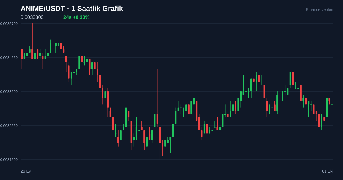 ANIME/USDT 1 saatlik statik fiyat grafiği