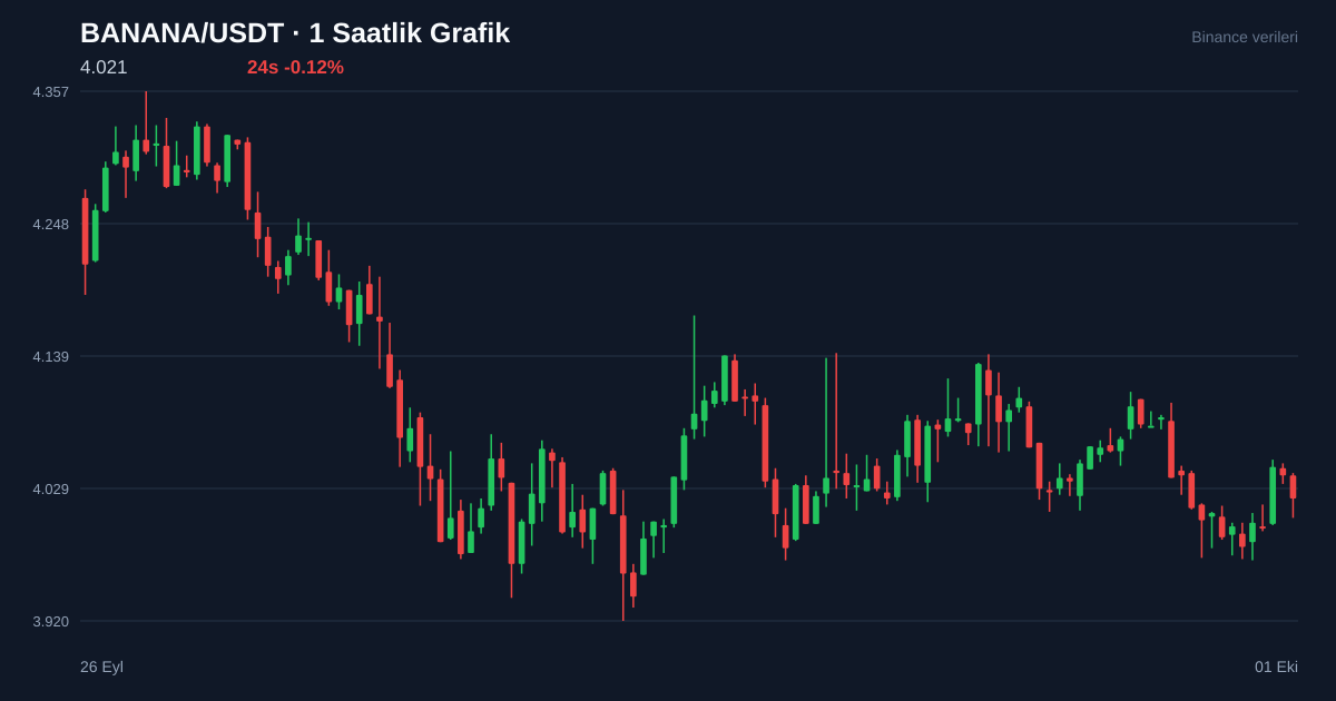 BANANA/USDT 1 saatlik statik fiyat grafiği
