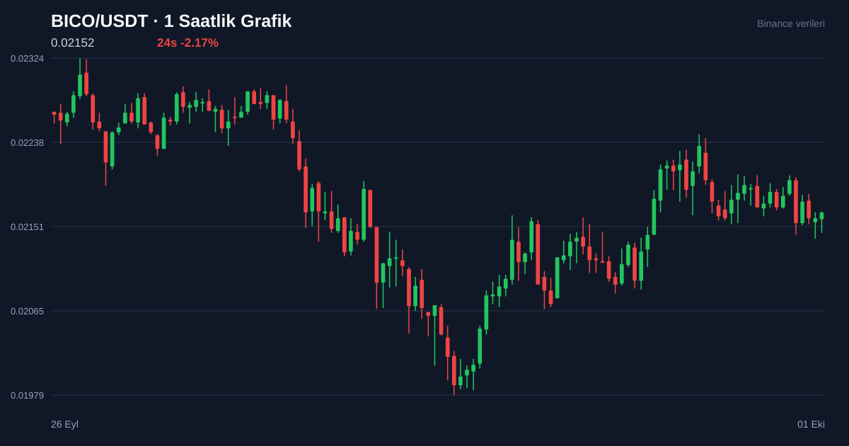 BICO/USDT 1 saatlik statik fiyat grafiği