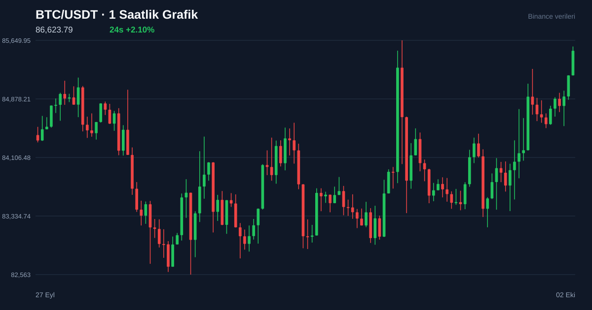 BTC/USDT 1 saatlik statik fiyat grafiği