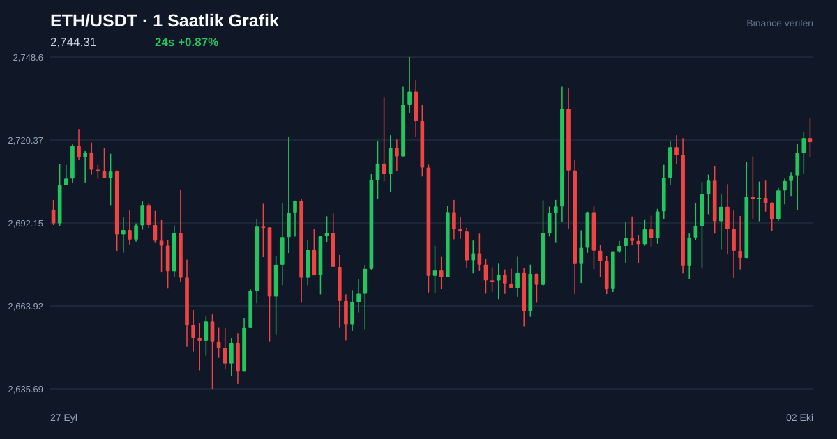 ETH/USDT 1 saatlik statik fiyat grafiği