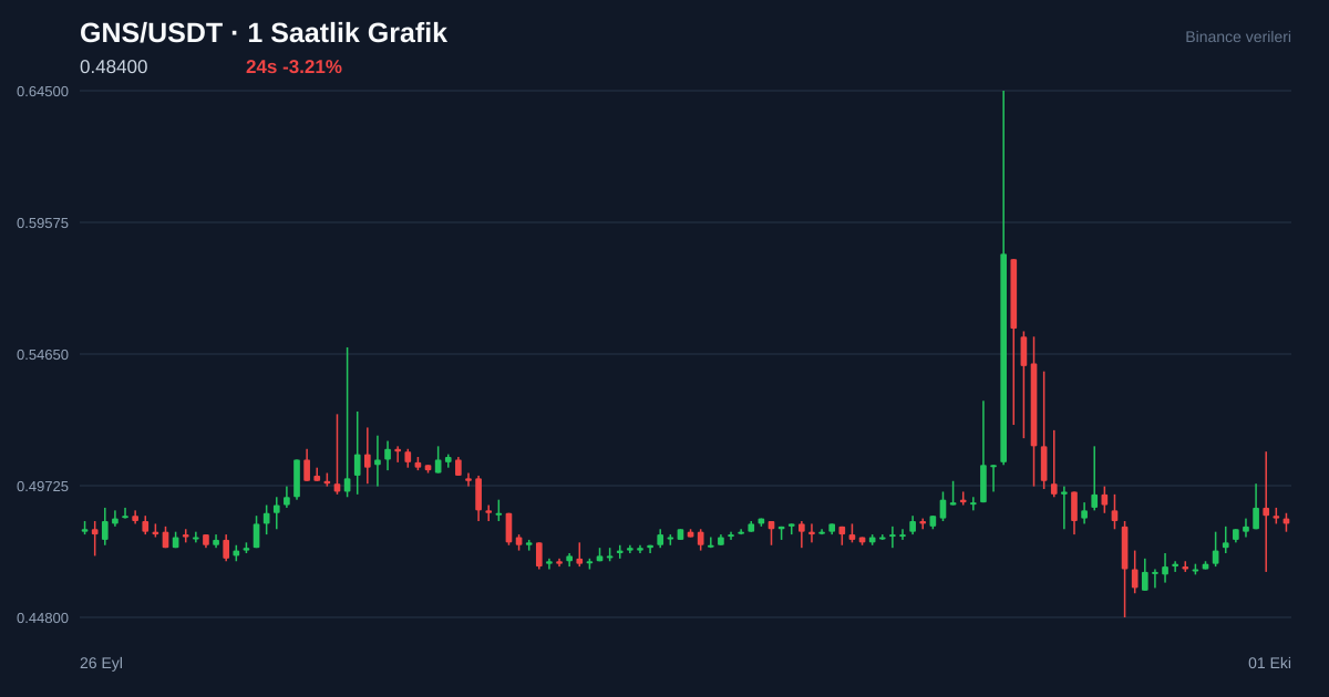 GNS/USDT 1 saatlik statik fiyat grafiği