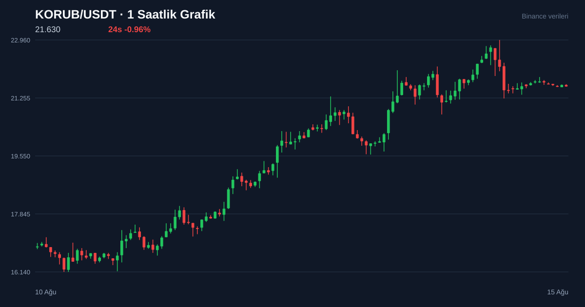 KORUB/USDT 1 saatlik statik fiyat grafiği