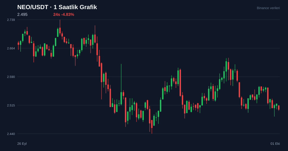 NEO/USDT 1 saatlik statik fiyat grafiği