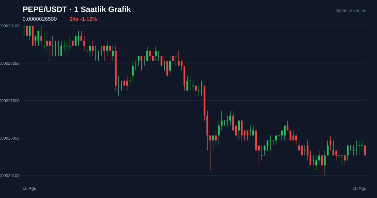 PEPE/USDT 1 saatlik statik fiyat grafiği