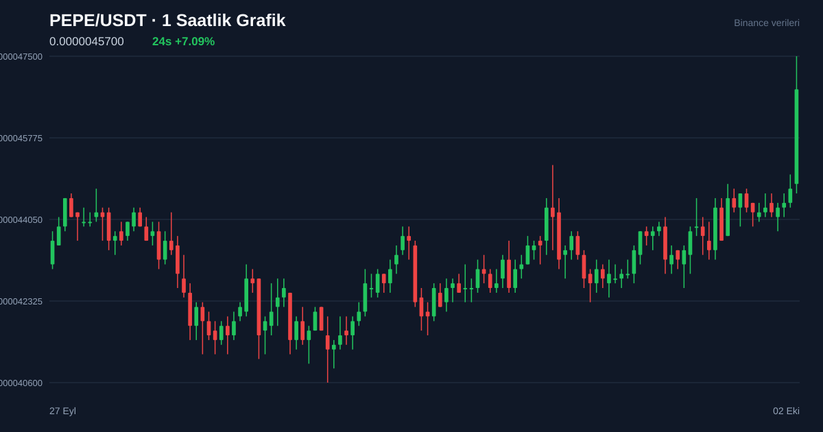 PEPE/USDT 1 saatlik statik fiyat grafiği