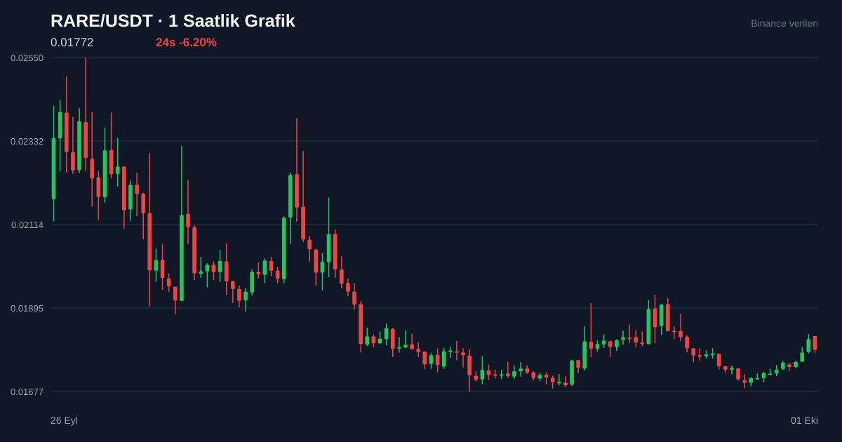 RARE/USDT 1 saatlik statik fiyat grafiği