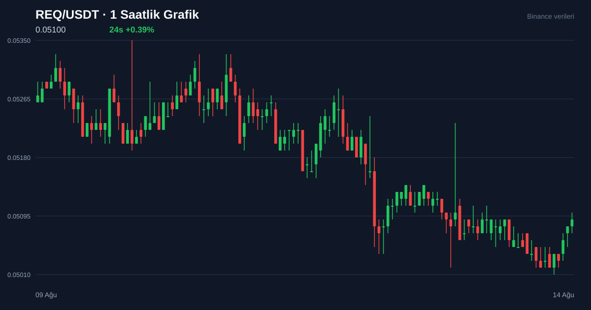 REQ/USDT 1 saatlik statik fiyat grafiği