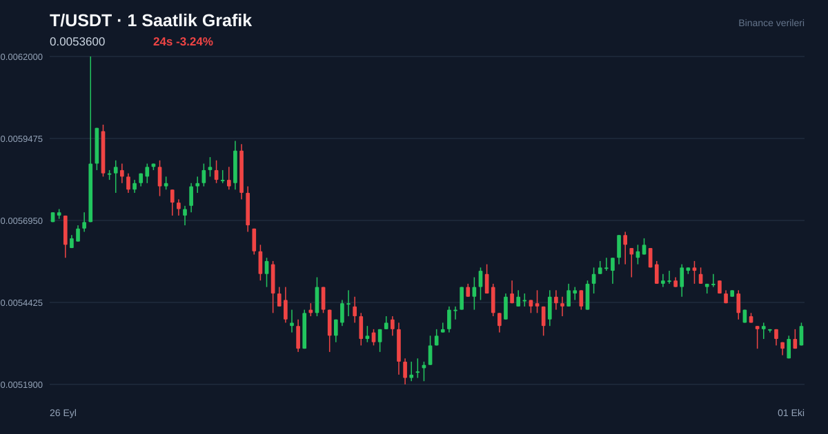 T/USDT 1 saatlik statik fiyat grafiği