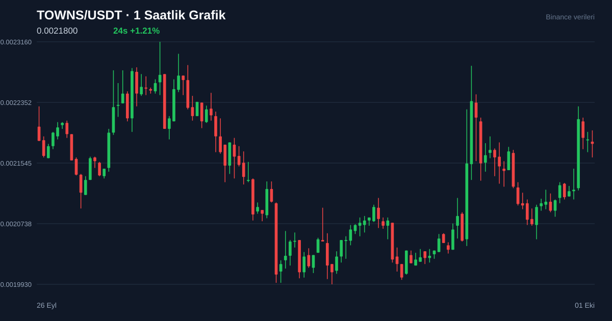 TOWNS/USDT 1 saatlik statik fiyat grafiği