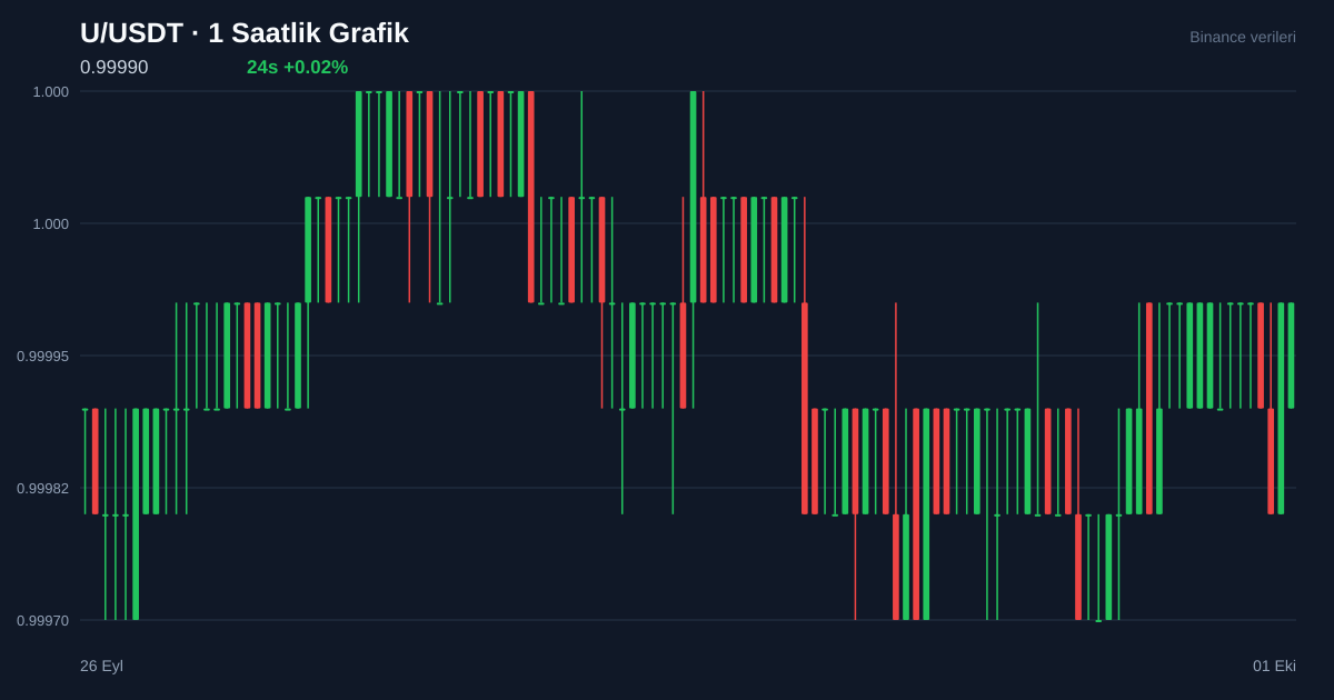 U/USDT 1 saatlik statik fiyat grafiği