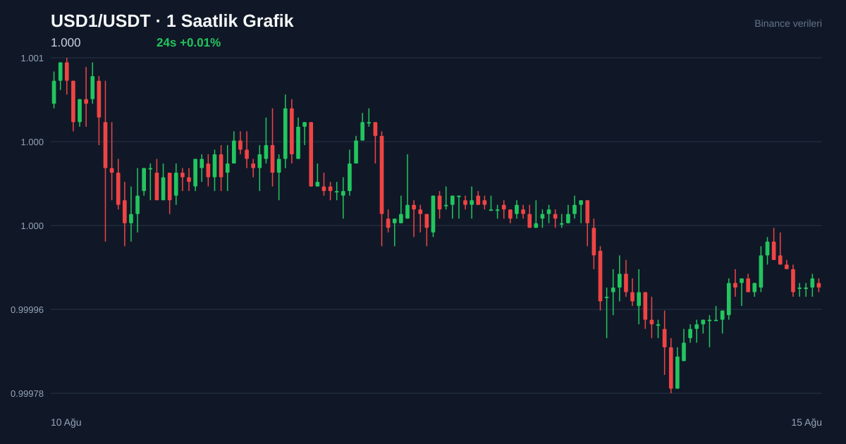 USD1/USDT 1 saatlik statik fiyat grafiği