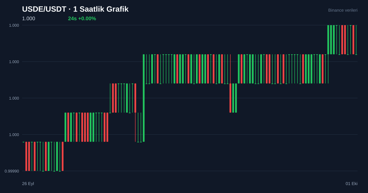 USDE/USDT 1 saatlik statik fiyat grafiği