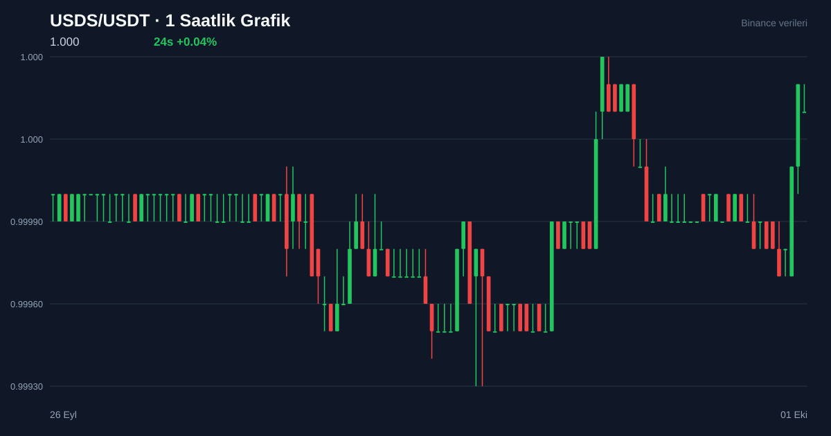 USDS/USDT 1 saatlik statik fiyat grafiği